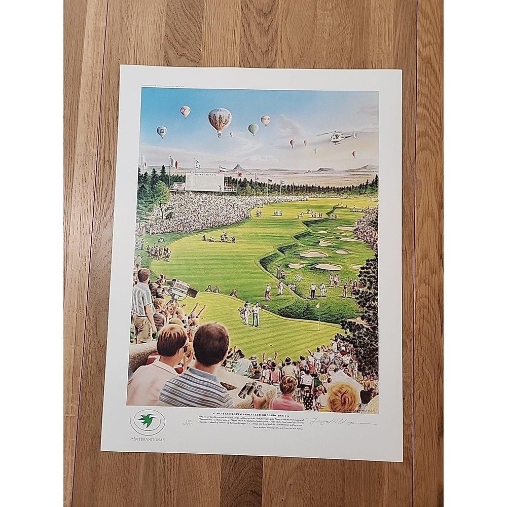 Vtg Loyal H..Chapman No.18 Castle Pines Int. Golf  '87 Signed Numbered Poster